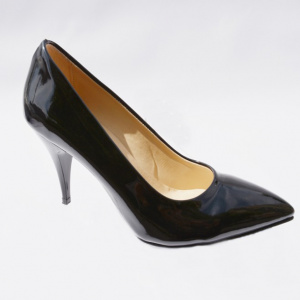 Pantof elegant, de culoare neagra, din piele ecologica lacuita - Img 4