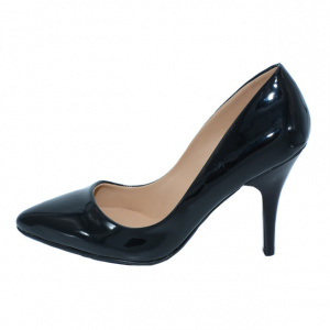 Pantof negru cu toc cui si varf ascutit, model clasic tip stiletto