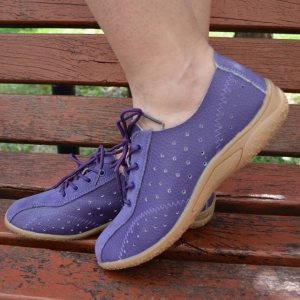 Pantof sport, culoare indrazneata, mov, din piele naturala de calitate - Img 5