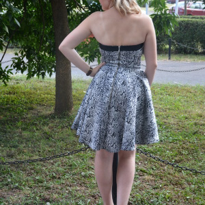 Rochie casual, cu imprimeu animal print argintiu - Img 6