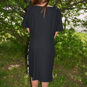 Rochie casual-eleganta, design alb pe fundal negru, masura mare - Img 4