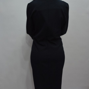 Rochie chic cu maneca din voal transparent si design de strasuri - Img 6