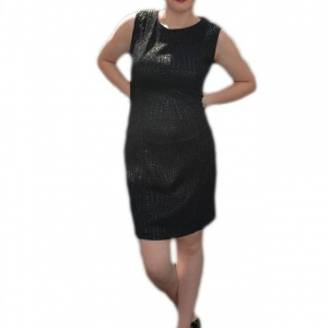 Rochie cu un croi simplu, neagra, mini - Img 1