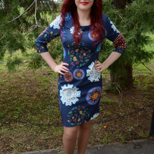 Rochie dama moderna, nuanta de multicolor, design trendy - Img 2