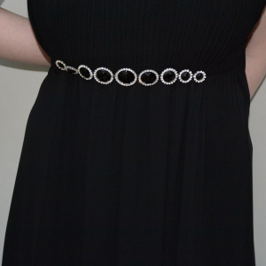 Rochie de gala, nuanta de negru, strasuri argintii atasate - Img 4