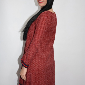 Rochie de iarna cu insertii argintii,nuanta marsala - Img 6