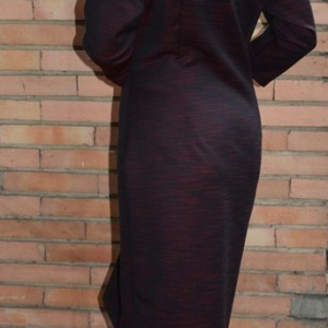 Rochie de iarna masura mare, de nuanta marsala, design simplist - Img 5