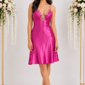 Rochie de nunta, nuanta de roz, inchidere cu fermoar, bretele fine