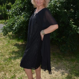 Rochie de ocazie, masuri mari, din dantela si voal culoare neagra - Img 2