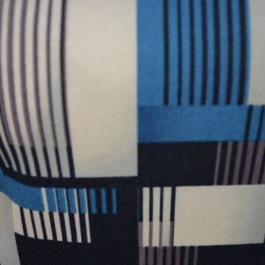 Rochie de toamna, cu un model de patratele, albastra - Img 2