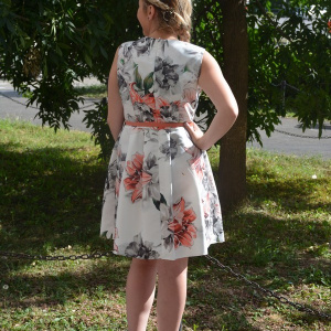 Rochie de vara multicolora cu imprimeu floral realist - Img 5