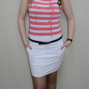 Rochie de vara, nuanta de alb, design dungat chic - Img 2