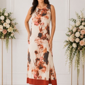 Rochie de zi cu imprimeu floral de culoare multicolora