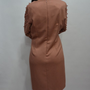 Rochie deosebita cu design de perle, croi usor cambrat, plamanie - Img 7