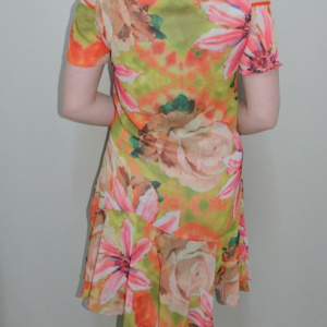 Rochie deosebita, nuanta de multicolor, usor evazata jos - Img 5