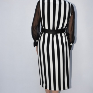 Rochie eleganta Bea din doua piese,negru-alb - Img 5