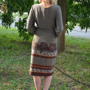 Rochie eleganta, cu flori in partea de jos, de culoare maro - Img 7