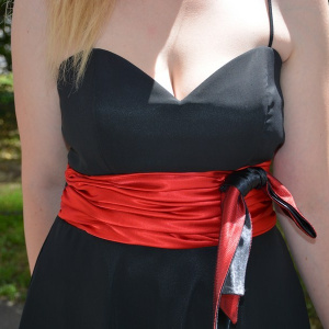 Rochie eleganta ,de culoare negra, cu banda in talie - Img 5