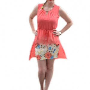 Rochie eleganta, doua suprapuneri de material,voal asimetric - Img 1