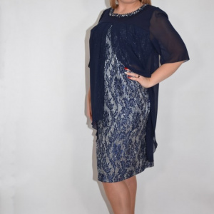 Rochie eleganta Kayla cu aplicatii de margele,nuanat de blemarin - Img 6