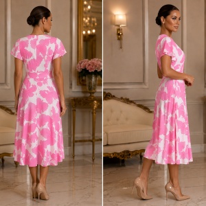 Rochie Ermine, nuanra de roz cu elastic la spate - Img 2