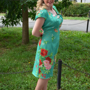 Rochie feminina de culoare verde, model imprimat in tesatura - Img 3