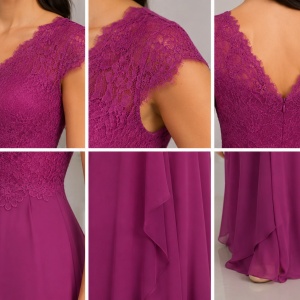 Rochie lunga ,eleganta de culoare mov - Img 3