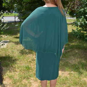 Rochie Maci cu aplicatii de strasuri ,nuanat de verde - Img 6