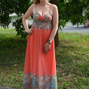 Rochie moderna, croi simplu si elegant, de culoare corai - Img 6
