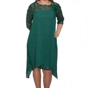 Rochie rafinata Bryce din dantela,nuanta de verde