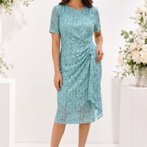 Rochie rafinata Jasmin din dantela,nuanta de turcoaz