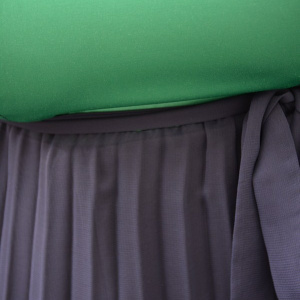 Rochie rafinata, lunga, de culoare bleumarin cu top verde - Img 2