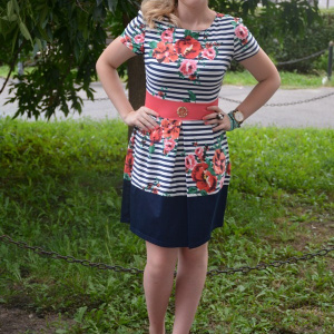 Rochie shic, de vara, cu maneca scurta, multicolora - Img 3