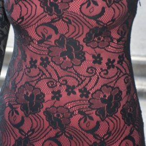 Rochie spectaculoasa, cu dantela neagra aplicata pe pudra - Img 5