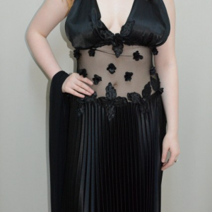 Rochie tinereasca cu aspect transparent in talie, nuanta neagra - Img 2