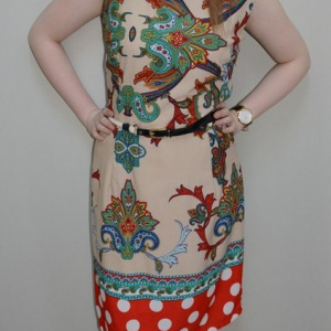 Rochie tinereasca, model casual, design rafinat in nuanta rosie - Img 2