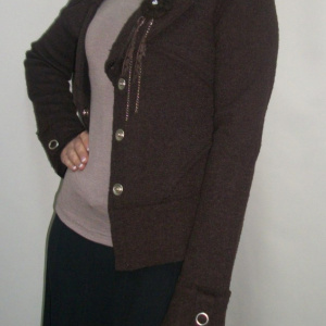 Sacou casual, maro, maneci lungi si rever ascutit - Img 4