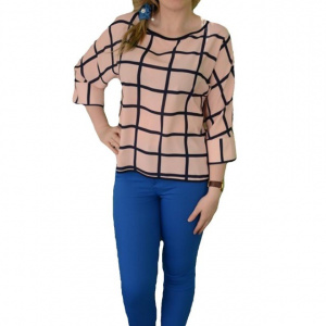 Bluza asimetrica, nuanta de plamaniu, design interesant, crapatura - Img 1