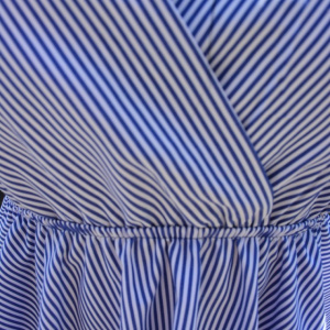 Bluza casual, cu dungi fine bleumarin-alb - Img 6