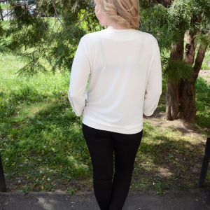 Bluza de ocazie, dintr-un material nesifonabil, maro, gri, bej - Img 5