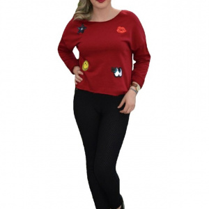 Bluza de toamna, calduroasa, deosebita, de culoare masrsala