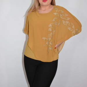 Bluza eleganta cu aplicatii deosebite Dakota,nuanta de mustar - Img 7