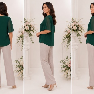 Bluză elegantă verde smarald cu mâneci vaporoase și detalii decorative - Img 2