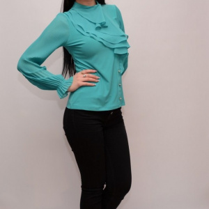 Bluza moderna cu volanase in fata, si design de nasturi aurii - Img 7