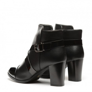 Botina casual, culoare neagra, cu aspect mat si detalii lucioase - Img 3