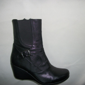 Botina casual, neagra cu elastic lat pe exterior si fermuar - Img 3