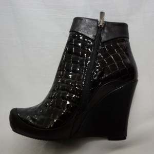 Botina moderna, cu platforma ,culoare neagra - Img 6