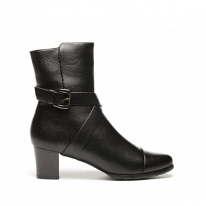Botina tinereasca cu design de curele incrucisate, pe negru - Img 3