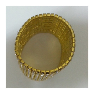 Bratara eleganta, cu constructie elastica, nuanta argintie cu cristale - Img 7