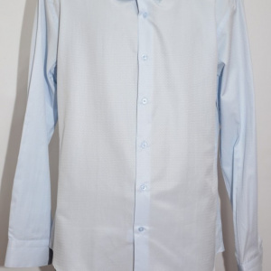 Camasa simpla albastru deschis, model slim cu maneci lungi - Img 4